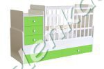 Кровать -трансформер детская Фея 1100 белый -лайм - Интернет-магазин детских товаров Pelenka66 Екатеринбург