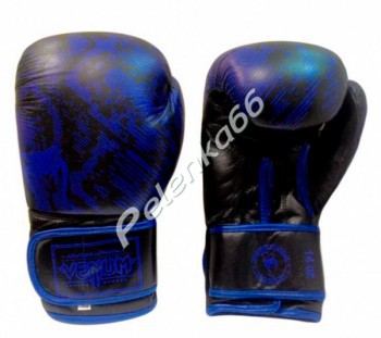 Перчатки бокс Ronin Venum 8 унций черно-синие натуральная кожа - Интернет-магазин детских товаров Pelenka66 Екатеринбург